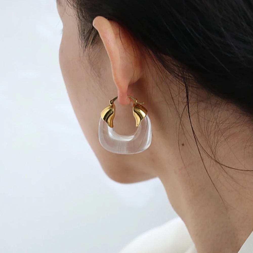 🌟 Fashion Transparent Big Earrings - Picture 5 of 5